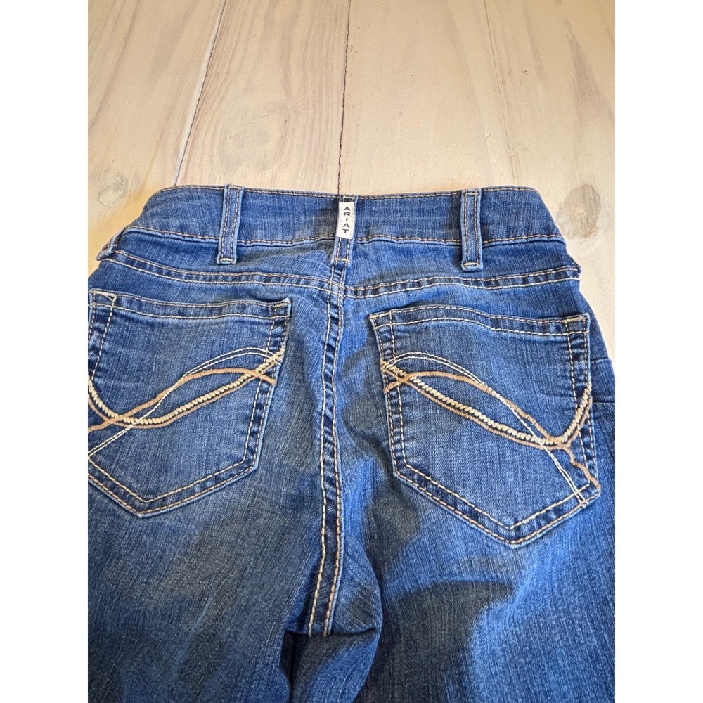 Ariat REAL Denim Perfect Rise Straight Leg Jeans Womens 25R Blue Medium Wash - Picture 8 of 14